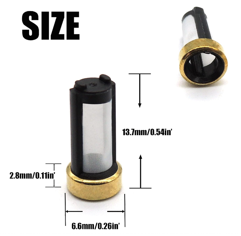 6.6x2.8x13.7mm Injector Fuel Filter for Universal Auto Engineer Nozzle Basket Kit Replacement
